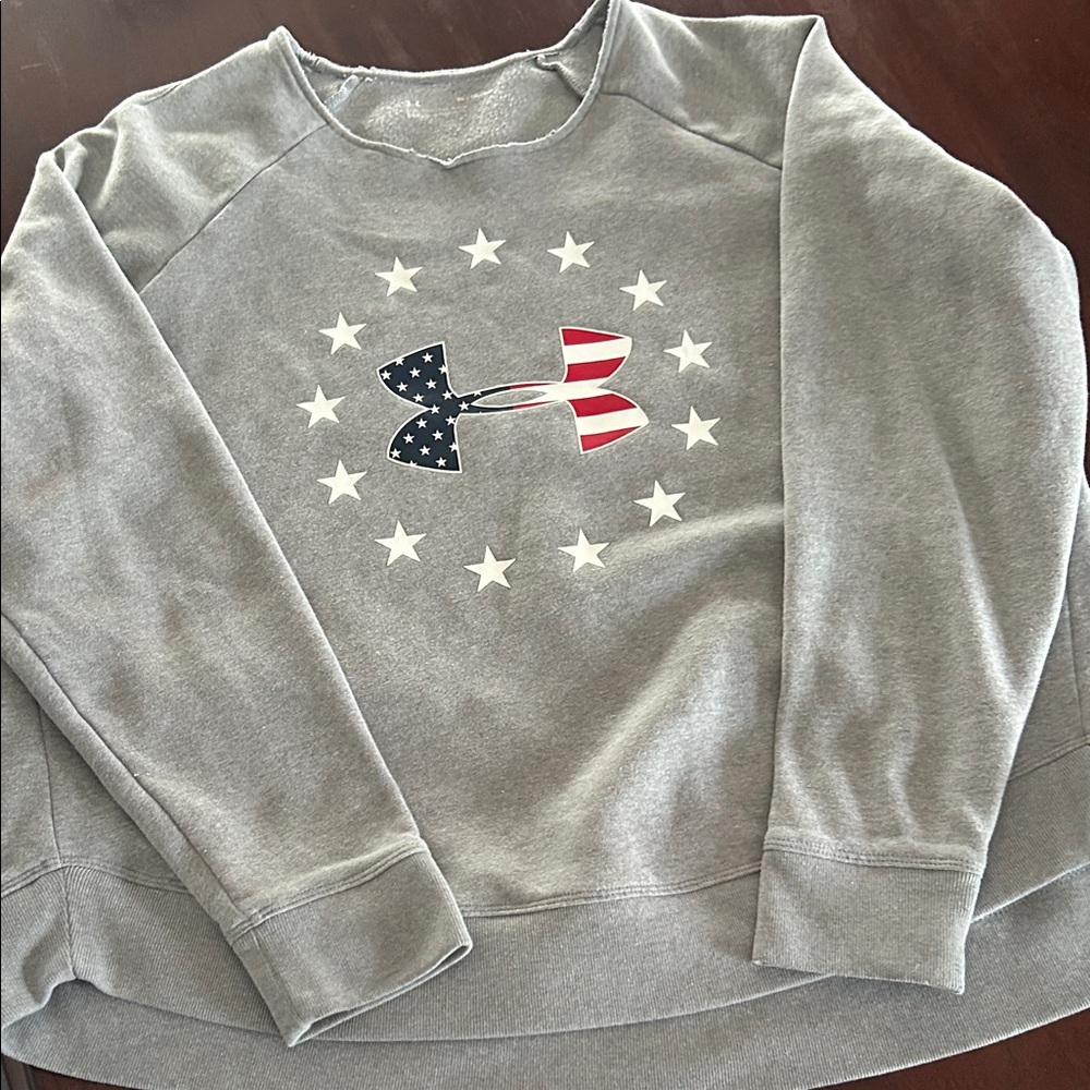 Under Armour Gray Sweatshirt with Patriotic Logo